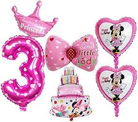 img 3 attached to 🎈 BCD-PRO Mickey Mouse Balloons for Girl - 3rd Birthday Party Supplies (6 pcs) with Ribbons included