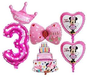 img 4 attached to 🎈 BCD-PRO Mickey Mouse Balloons for Girl - 3rd Birthday Party Supplies (6 pcs) with Ribbons included