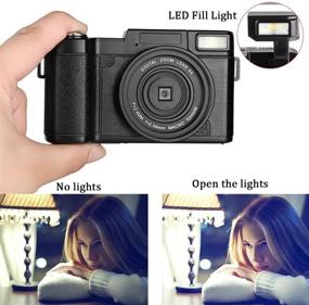 img 1 attached to 📹 Weton Full HD 1080P 24.0MP Video Camera: Flip Screen Vlogging Camera with Retractable Flashlight for YouTube (2 Batteries Included)