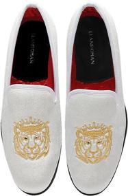 img 4 attached to 👞 ELANROMAN Embroidered Wedding Loafers - Fashionable and Stylish