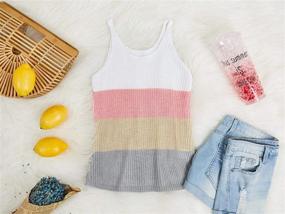 img 2 attached to 👚 Xineppu Girls Colorblock Sleeveless Sweater Vest - Summer Flowy Camis Top