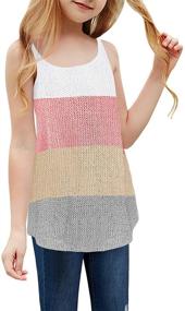 img 4 attached to 👚 Xineppu Girls Colorblock Sleeveless Sweater Vest - Summer Flowy Camis Top
