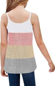 img 3 attached to 👚 Xineppu Girls Colorblock Sleeveless Sweater Vest - Summer Flowy Camis Top