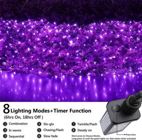 img 3 attached to 🎃 Halloween Purple Lights Net Lights: 12ft x 5ft 360 LED Fairy Mesh Lights for Bushes, Gardens, Weddings, Halloween Decor; Connectable, Timer, 8 Modes - Outdoor Purple Mesh Lights on Green Wire