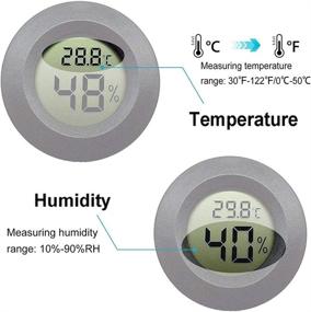 img 2 attached to JEDEW 6-Pack Mini Hygrometer Gauge: Digital Humidity Temperature Meter for Various Applications - Ideal for Indoor/Outdoor, Humidifiers, Dehumidifiers, Greenhouse, Reptiles & More - Fahrenheit(℉) or Celsius(℃)