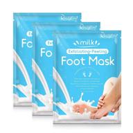 exfoliating foot peel mask for cracked heels, dead skin & calluses - achieve baby soft feet, smooth skin, and repair rough heels with a natural treatment - suitable for women & men (3 pack, mike) logo