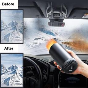 img 1 attached to 🔥 Portable Car Space Heater and Windshield Defroster - 12V 150W Thermostat, 3-Outlet USB, Heating and Cooling Fan for Car SUV Truck RV Trailer
