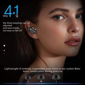 img 1 attached to 🎧 Наушники-вкладыши Bluetooth 5.0 с высоким рейтингом и водонепроницаемостью IPX7 - Превосходное качество звука, глубокие басы и встроенный микрофон | Идеальны для спорта