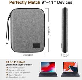 img 3 attached to 📱 MoKo 9-11 Inch Tablet Sleeve Bag - iPad Pro 11, iPad 9th 8th 7th Gen, iPad Air 4, Galaxy Tab A 10.1 - Hard EVA Carrying Portfolio Case