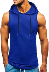 img 4 attached to Amussiar Workout Hooded Sleeveless Fashion