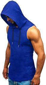 img 3 attached to Amussiar Workout Hooded Sleeveless Fashion