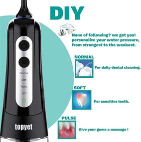 img 3 attached to 🚿 Topyet Water Flossers - Teeth, Gums, and Braces Flossers with 4 Tips - Rechargeable, Portable, IPX7 Waterproof - Oral Care Water Flosser