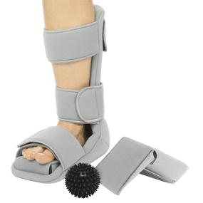 img 4 attached to 🌿 Plantar Fasciitis Night Splint with Trigger Point Spike Ball - Soft Leg Brace Support, Orthopedic Sleeping Immobilizer Stretch Boot (Small: Men's: Up to 5, Women's: Up to 6.5)