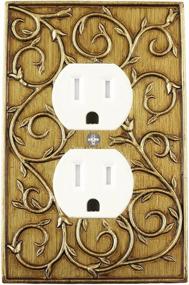 img 1 attached to 🔌 Stylish Meriville French Scroll Electrical Outlet Wall Plate Cover with Hand-Painted Single Duplex Receptacle - Antique Gold