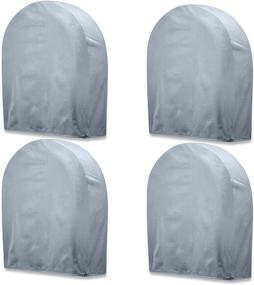 img 4 attached to 🚗 Waterproof 600D Oxford Tire Covers Set of 4 | RV Wheel Protectors for Truck, SUV, Trailer, Camper, RV | Fits Tire Diameters 29-32 inches