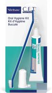 🦷 улучшенный набор для гигиены полости рта virbac c.e.t.: включает в себя 2-х предметный набор зубной щетки и пасты для зубов логотип
