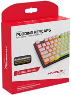 💡 hyperx double shot pbt keycap set - translucent layer, full 104 key set, oem profile, english (us) layout - white logo