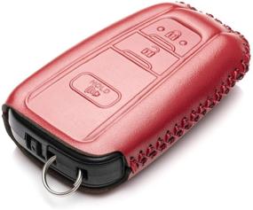 img 2 attached to 🔑 Protective Genuine Leather Key Fob Case for 2019 Toyota - Corolla Hatchback, Avalon, Camry, Prius, C-HR