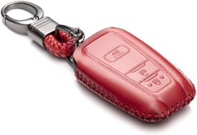 img 3 attached to 🔑 Protective Genuine Leather Key Fob Case for 2019 Toyota - Corolla Hatchback, Avalon, Camry, Prius, C-HR