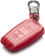 🔑 protective genuine leather key fob case for 2019 toyota - corolla hatchback, avalon, camry, prius, c-hr logo