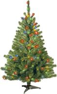 🎄 national tree company 4ft pre-lit artificial green christmas tree - kincaid spruce with multicolor lights and stand logo