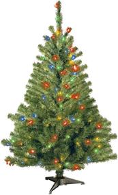 img 4 attached to 🎄 National Tree Company 4ft Pre-Lit Artificial Green Christmas Tree - Kincaid Spruce with Multicolor Lights and Stand