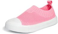 👟 starbow lightweight breathable kids sports sneaker slip on shoes - black/denim/pink/mint logo