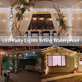 img 3 attached to 🌟 2 Pack Fairy Lights String Plug in, 33 Ft 100 Micro Starry LED Outdoor Lights String with 8 Modes Timer Dimmable, IP68 Full Waterproof Strip Light for Backyard Garden Christmas Home Decor - Warm White