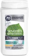 🍋 70 count seventh generation ultra power plus dishwasher detergent packs with fresh citrus scent logo