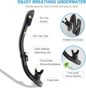 img 1 attached to ONINAA Snorkeling Breathing Waterproof Snorkel Black