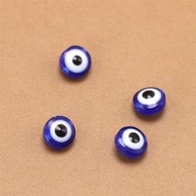 img 2 attached to 👁️ FENICAL 100pcs Blue Evil Eye Beads - Eye-catching Charms for Jewelry Making