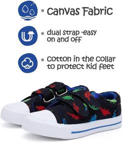 img 2 attached to 👟 K KomForme Toddler Shoes: Stylish and Convenient Canvas Sneakers with Dual Hook and Loops for Boys and Girls