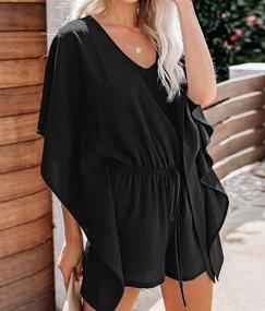 img 2 attached to 👗 Akery Women's Romper Playsuit with Sleeves - Women's Clothing