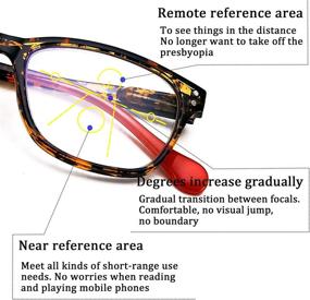 img 2 attached to 👓 FEISEDY B2587 Progressive Multifocus Rectangular Blue Light Blocking Reading Glasses with TR90 Frame: Protect Your Eyes and Enhance Reading Experience