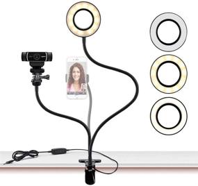 img 4 attached to 📸 Enhance Your Video Quality with Etubby Webcam Light Stand Phone Holder: Stream Live with Perfect Lighting [3-Mode, 10-Level], Compatible with Cellphones, Gopro, Logitech Webcam C925e, C922x, C922, C930e, C930, C920, C615, and More! (1/4" Threaded)