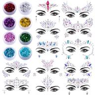🧜 sparkle like a mermaid: siquk 12 sets face gems glitter and chunky face glitter temporary tattoos for festival rave carnival party logo