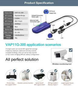 img 2 attached to 🌐 VONETS WiFi Bridge: 2.4GHz Wireless Ethernet Bridge and Signal Repeater for Network Devices - VAP11G-300
