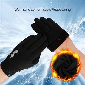 img 1 attached to Warm and Non-Slip Kid's Boy Girl Fleece Winter Gloves Mittens for Riding, Driving, Hiking, Skiing, and Sports