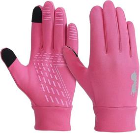 img 4 attached to Теплые и противоскользящие зимние перчатки-варежки из флиса для мальчиков и девочек для езды, вождения, походов, катания на лыжах и спорта.
