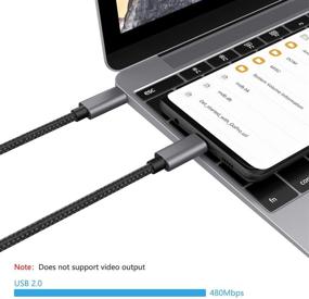 img 3 attached to Кабель nonda USB-C на USB-C 100W - быстрая зарядка для MacBook Pro 2020/2019, iPad Pro 2020/2019, Samsung Galaxy S21, Dell XPS 13/15, ноутбуков с Type-C - дизайн из плетеного нейлона