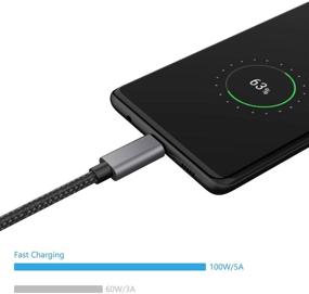 img 1 attached to Кабель nonda USB-C на USB-C 100W - быстрая зарядка для MacBook Pro 2020/2019, iPad Pro 2020/2019, Samsung Galaxy S21, Dell XPS 13/15, ноутбуков с Type-C - дизайн из плетеного нейлона