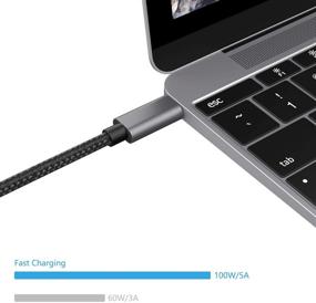 img 2 attached to Кабель nonda USB-C на USB-C 100W - быстрая зарядка для MacBook Pro 2020/2019, iPad Pro 2020/2019, Samsung Galaxy S21, Dell XPS 13/15, ноутбуков с Type-C - дизайн из плетеного нейлона