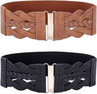 💃 wide waist cinch belt for women: elastic & stretchy, perfect retro 50s style accessory logo