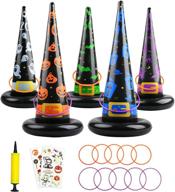 🎃 halloween jumping meters games & toys for kids' parties - inflatable ring toss game for indoor/outdoor fun, with 2 luminous tattoo stickers for adults, kids, and families. логотип