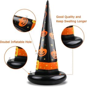 img 2 attached to 🎃 Halloween Jumping Meters Games & Toys for Kids' Parties - Inflatable Ring Toss Game for Indoor/Outdoor Fun, with 2 Luminous Tattoo Stickers for Adults, Kids, and Families.