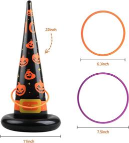 img 1 attached to 🎃 Halloween Jumping Meters Games & Toys for Kids' Parties - Inflatable Ring Toss Game for Indoor/Outdoor Fun, with 2 Luminous Tattoo Stickers for Adults, Kids, and Families.