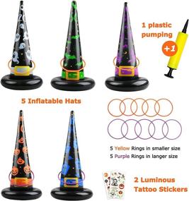 img 3 attached to 🎃 Halloween Jumping Meters Games & Toys for Kids' Parties - Inflatable Ring Toss Game for Indoor/Outdoor Fun, with 2 Luminous Tattoo Stickers for Adults, Kids, and Families.