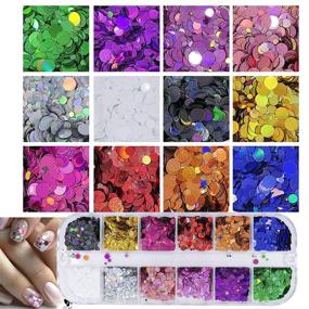 img 2 attached to 💅 Holographic Nail Sequins Mixed Shapes: Iridescent Nail Glitter Flakes, Butterfly, Hearts, Star - DIY Manicure Decorations Set for Nail Art, Crafts, Makeup (Style A)