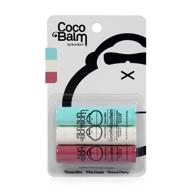 🌴 sun bum cocobalm variety pack - hydrating lip balm with aloe, hypoallergenic, paraben-free, silicone-free, 0.15oz stick - 3 flavor variety pack logo