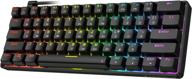 🎮 punkston th61 60% mechanical gaming keyboard, rgb backlit ultra-compact mini mechanical keyboard, full keys programmable - black (optical black switch) logo